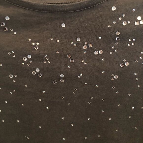 Grey rhinestone long sleeve shirt - Picture 2 of 3